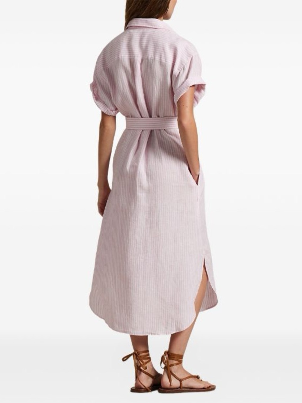 Polo by Ralph Lauren Pink and White Striped Shirt Dress - Picture 5 of 13